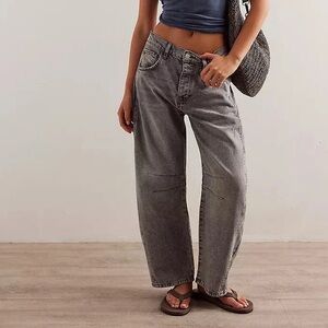 We The Free Good Luck Mid-Rise Barrel Jeans